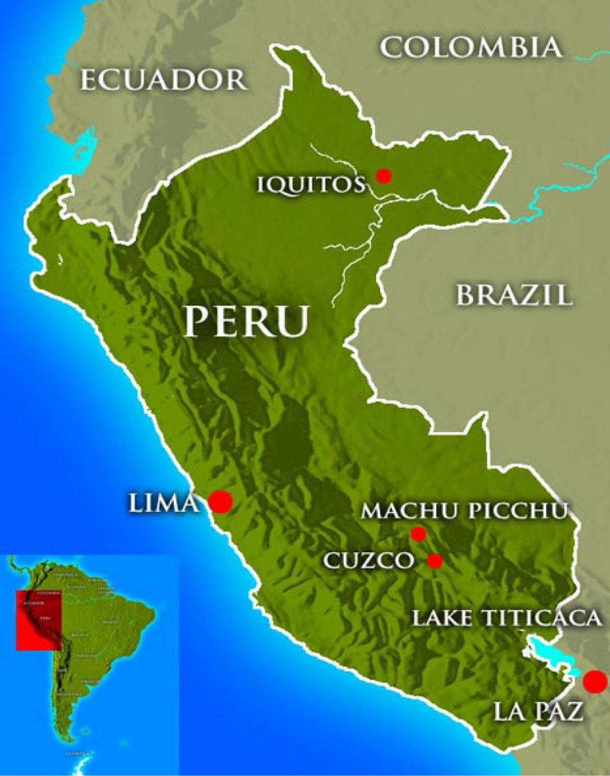 Kort af höfuðborg perú