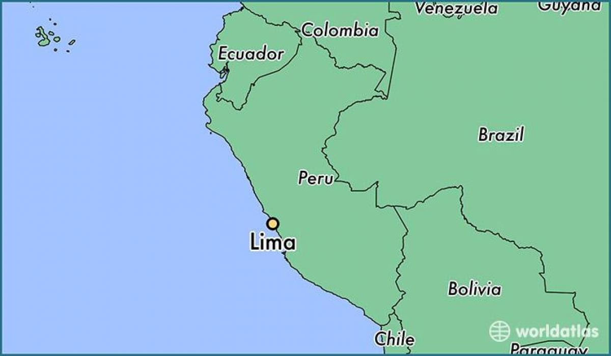Lima í peru á heiminum kort
