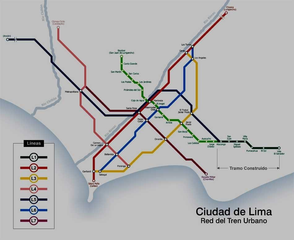 Lima í peru metro kort
