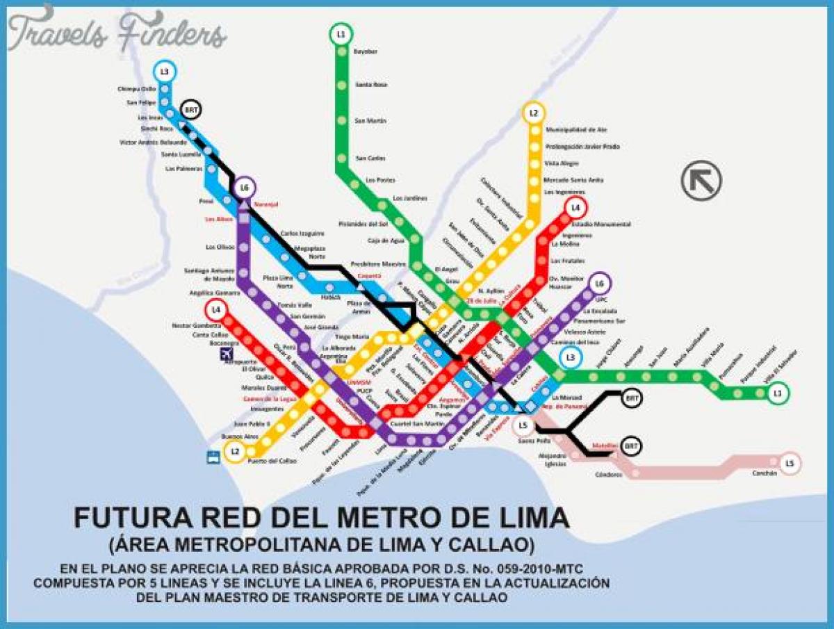 Kort af metropolitano Lima