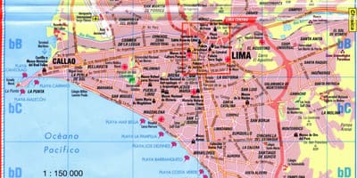 Kort af Lima hoppa á hop af strætó